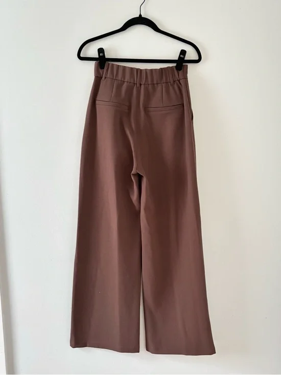 Abercrombie & Fitch Sloane Tailored Pants Wide Leg Trouser High Rise Brown - Picture 4 of 6